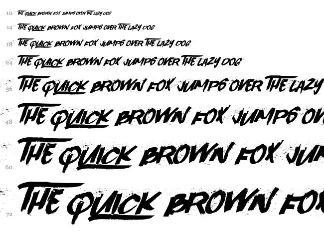 Quick Toy font waterfall